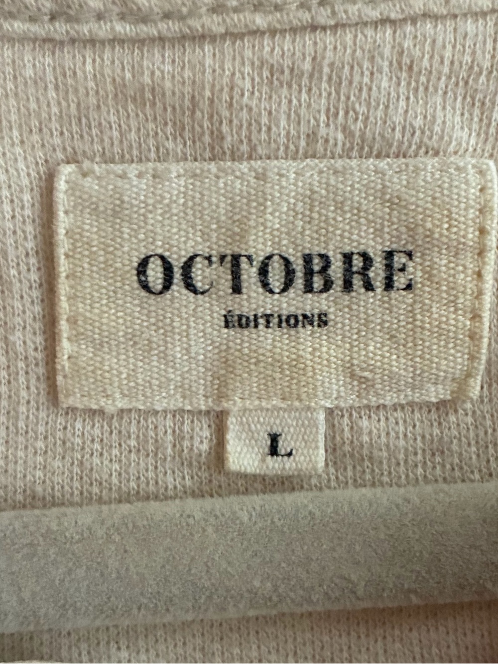 Sezane Mens Octobre Cream Crewneck Henley Sweater L - Picture 2 of 4